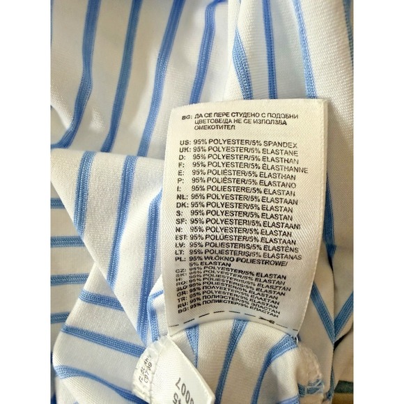 Addidas Women's Ultimate Lite White & Blue Stripe Sleeveless Golf Shirt Large - Picture 9 of 9